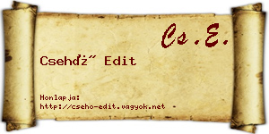 Csehó Edit névjegykártya
